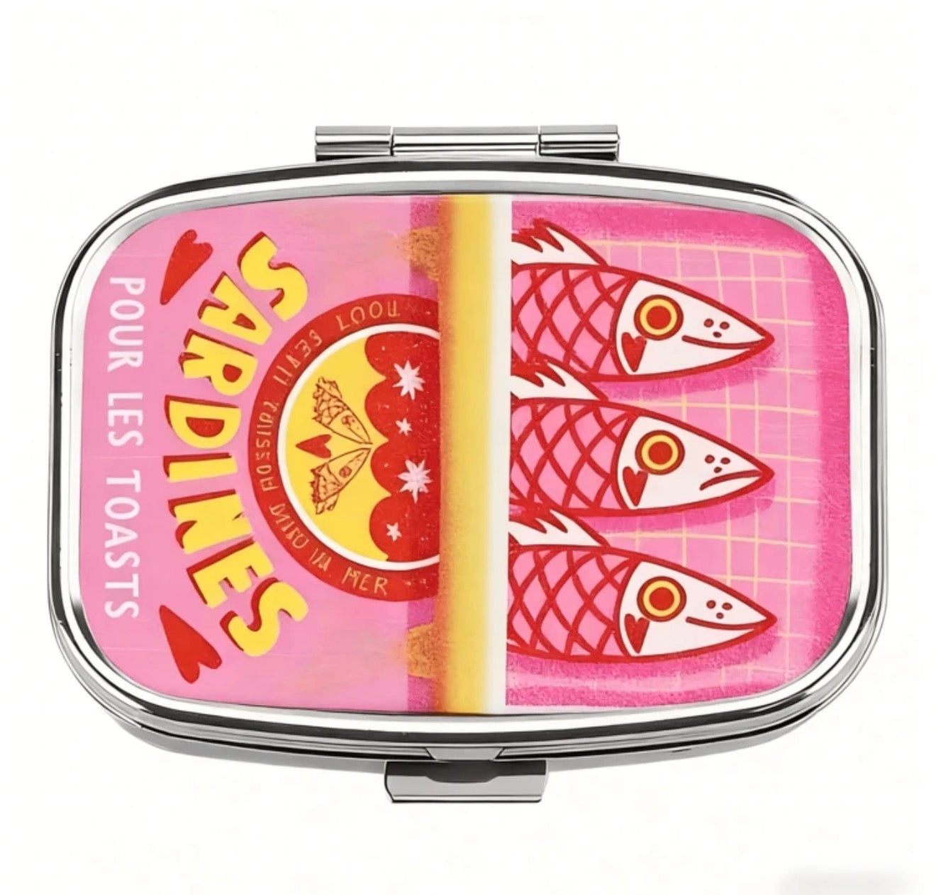 Vintage Sardine Metal Pill Box