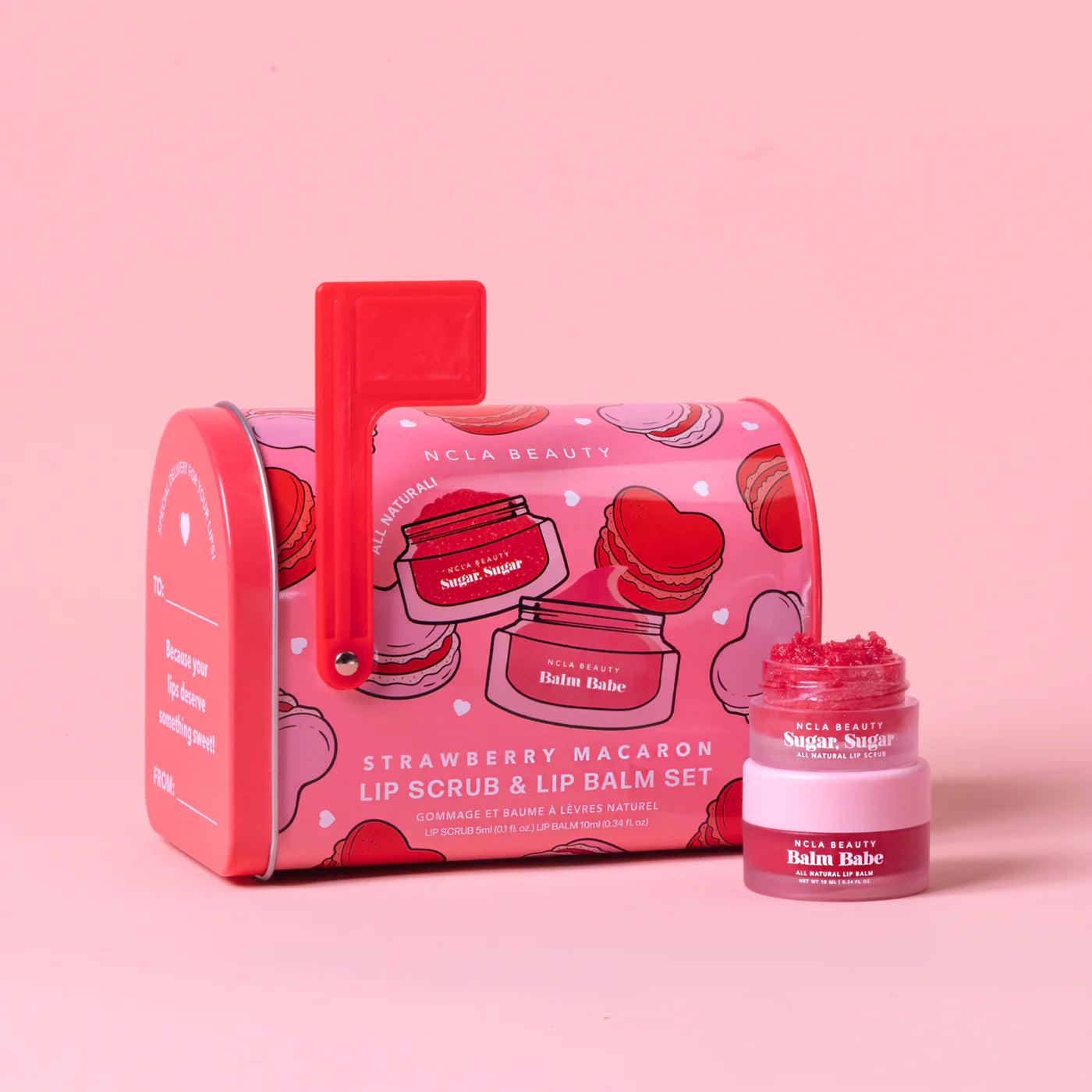 NCLA Strawberry Macaron Valentine's Day Lip Care Set