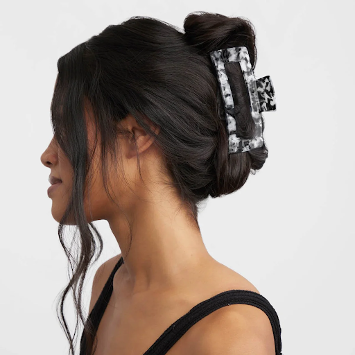 Kitsch Jumbo Claw Clip - Black Marble