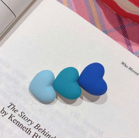 Matte Heart Hair Clip Set