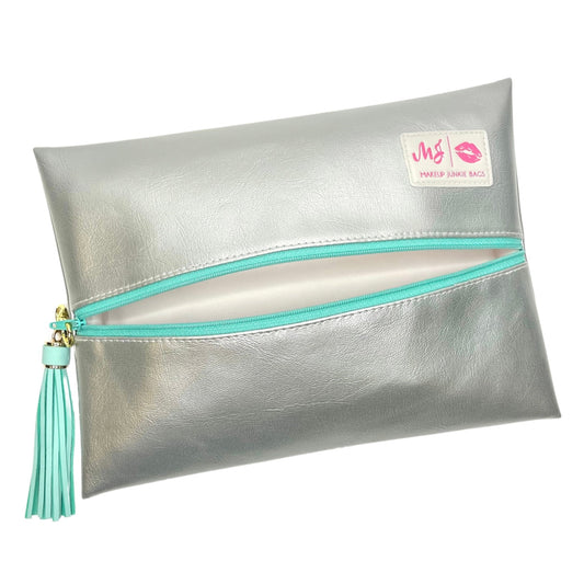 Makeup Junkie Silver Lining - Mint Makeup Bag