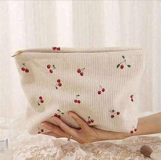 Cream Cherry Pouch