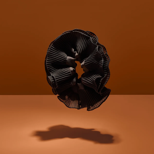 Kitsch Black Pleated Scrunchie