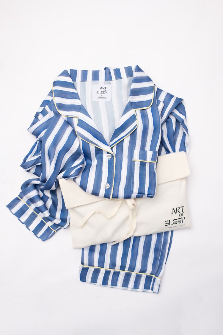 Art of Sleep Blue Stripe Long Set