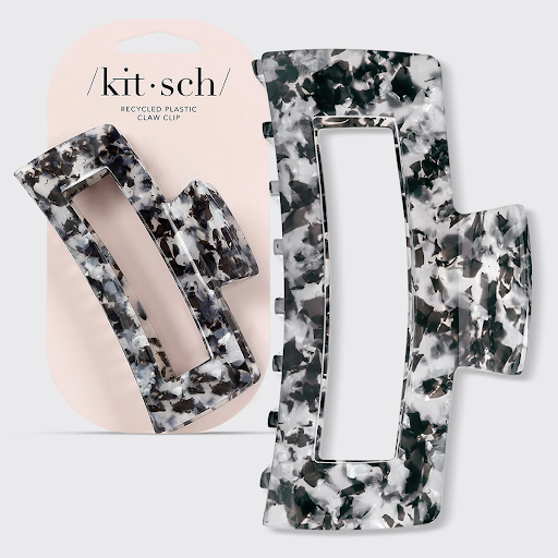 Kitsch Jumbo Claw Clip - Black Marble