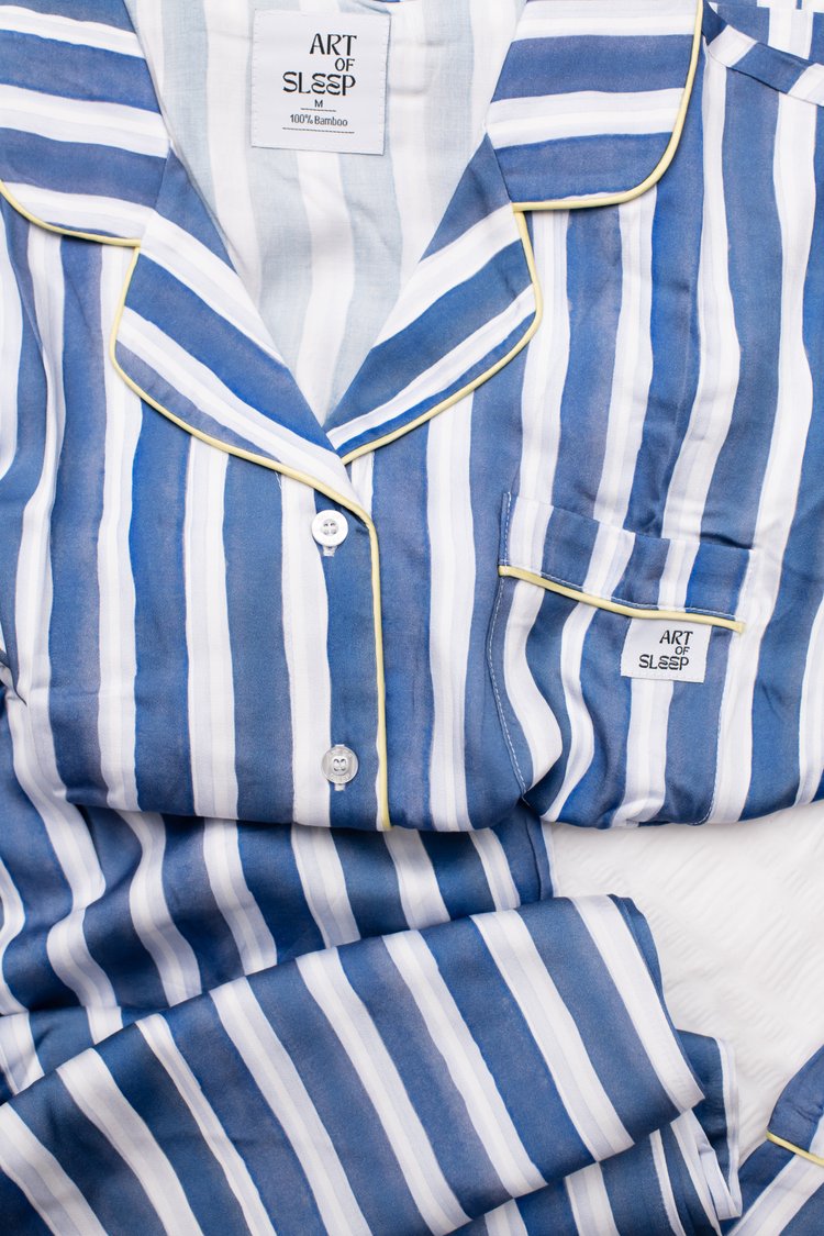 Art of Sleep Blue Stripe Long Set